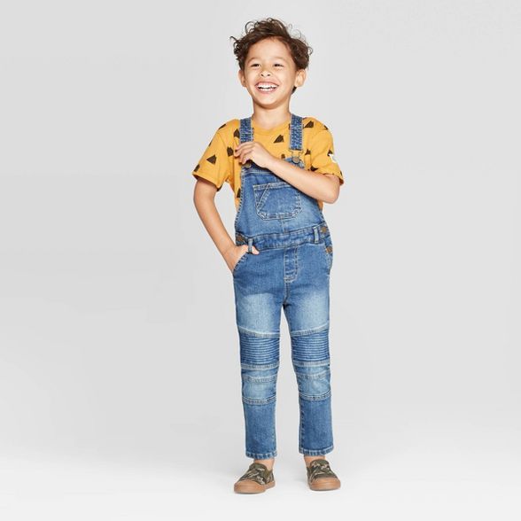 Toddler Boys' Moto Denim Overalls - art class™ Blue | Target