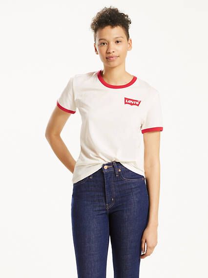 Levi's Perfect Ringer Tee Shirt T-Shirt - Women's L | LEVI'S (US)