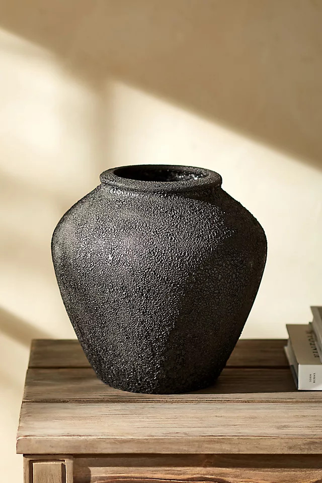 Textured Black Vase | Anthropologie (US)
