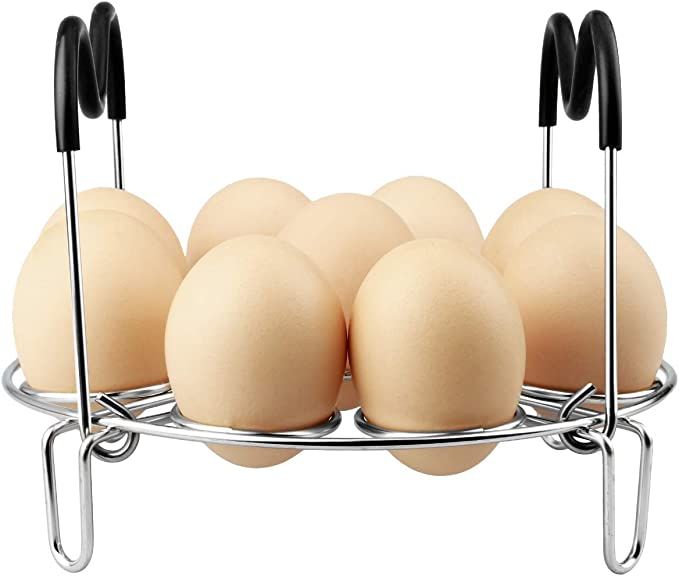 Egg Steamer Rack Trivet with Heat Resistant Handles for Instant Pot Accessories 5,6,8 Quart & Pre... | Amazon (US)