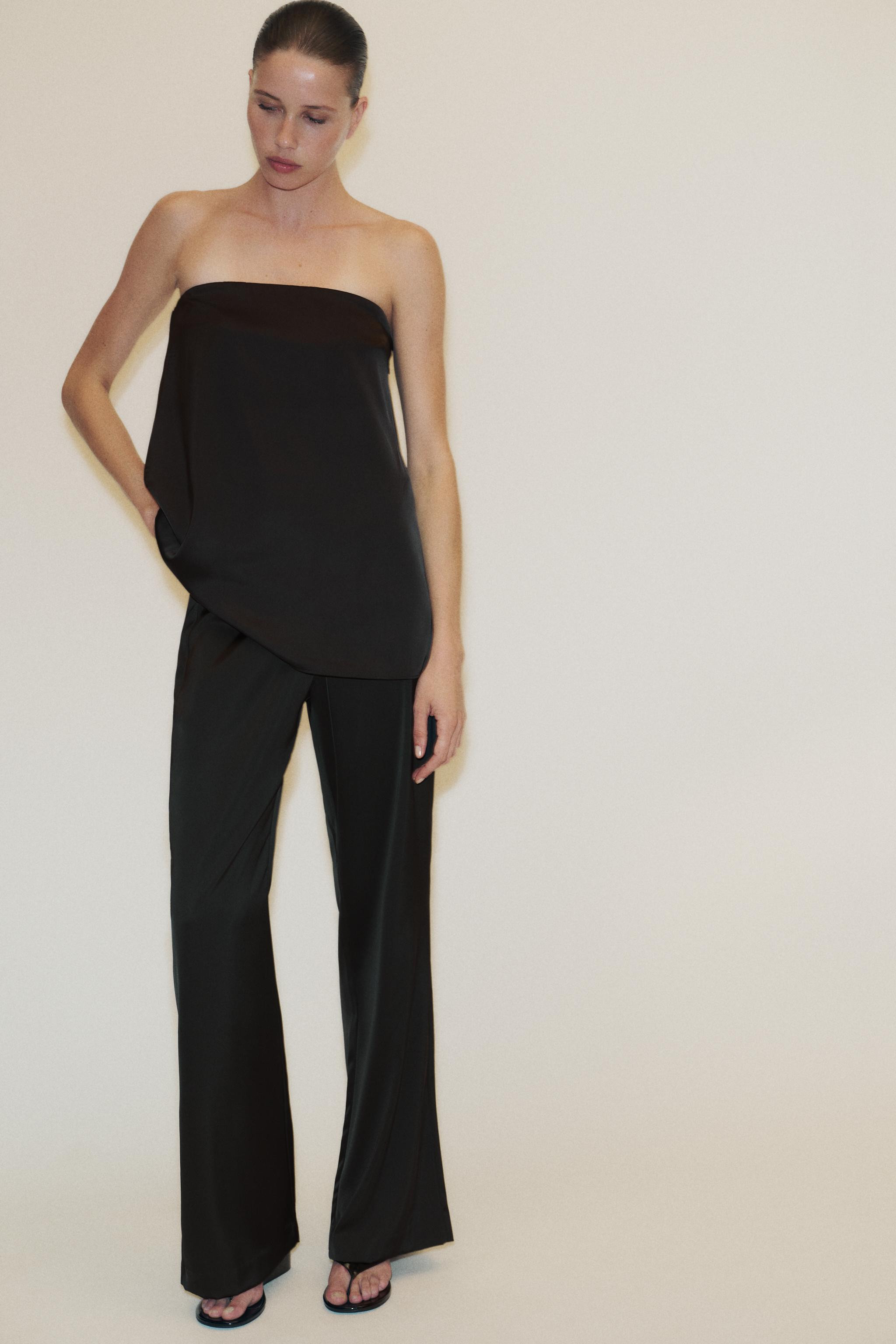 STRAPLESS SATIN EFFECT TOP | Zara US