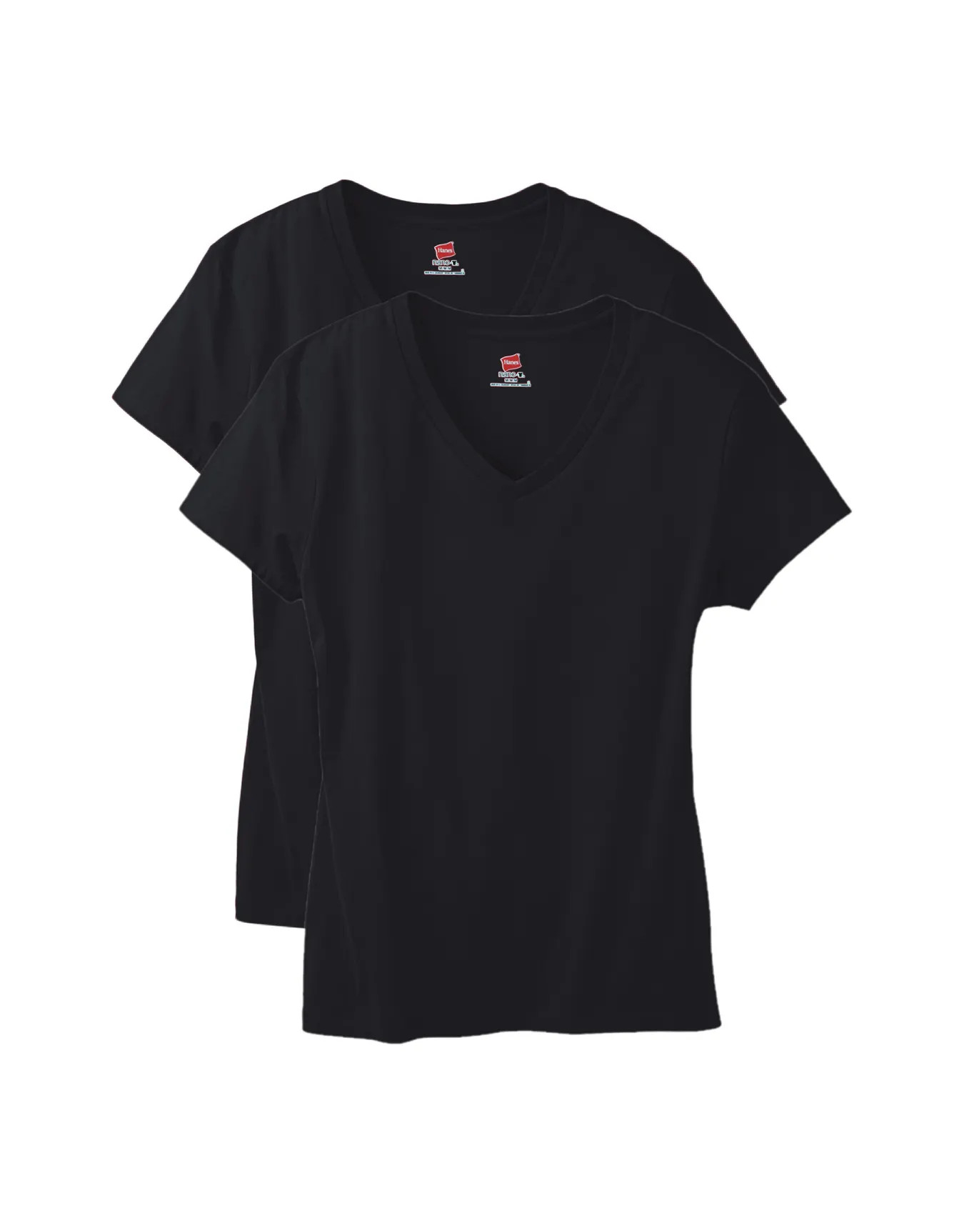 Hanes Perfect-T Women's V-Neck Cotton T-Shirt, Value 2-Pack #OS04V2 | Hanes.com