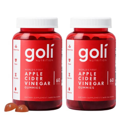 Goli Nutritional Supplement, Apple Cider Vinegar Gummy Vitamins Nutrition, 2 Pack of 60 Count | Amazon (US)