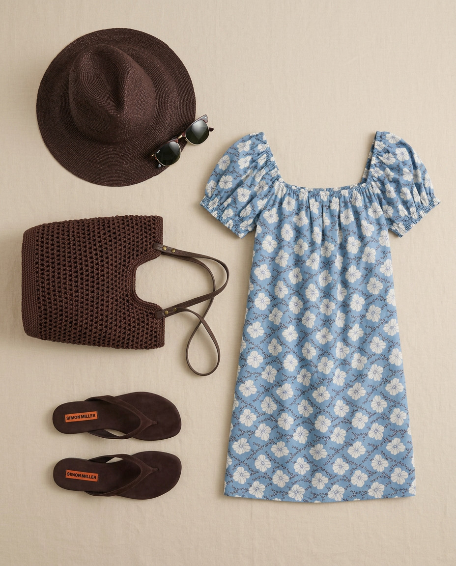 Swim Beach Vacation look- Blue Floral cover up + Espress accessories. Tuckernuck cover up, Janessa Leone Hat

#LTKootd #LTKmomlife #LTKOver40