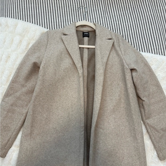 Zara Women's Beige Pea Coat | Poshmark