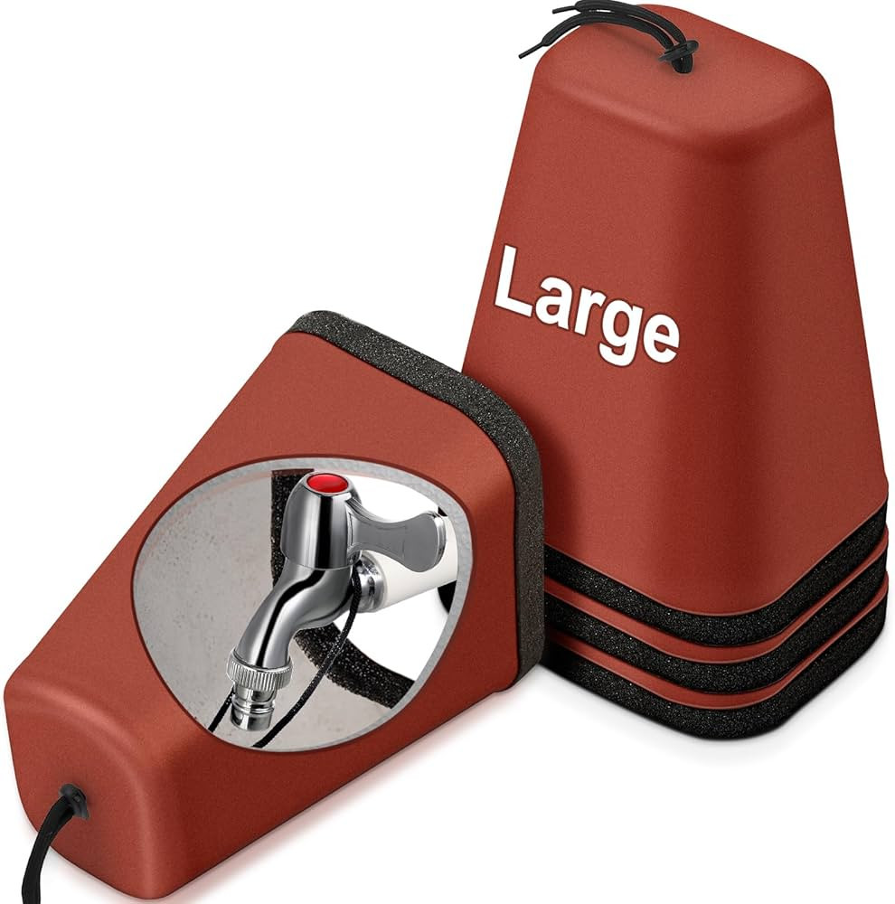 VIHOSE 4 Pcs Extra Large 9.8 x 7.5 x 6.1 Inch Plastic Covered Outdoor Faucet Cover Spigot Cover w... | Amazon (US)