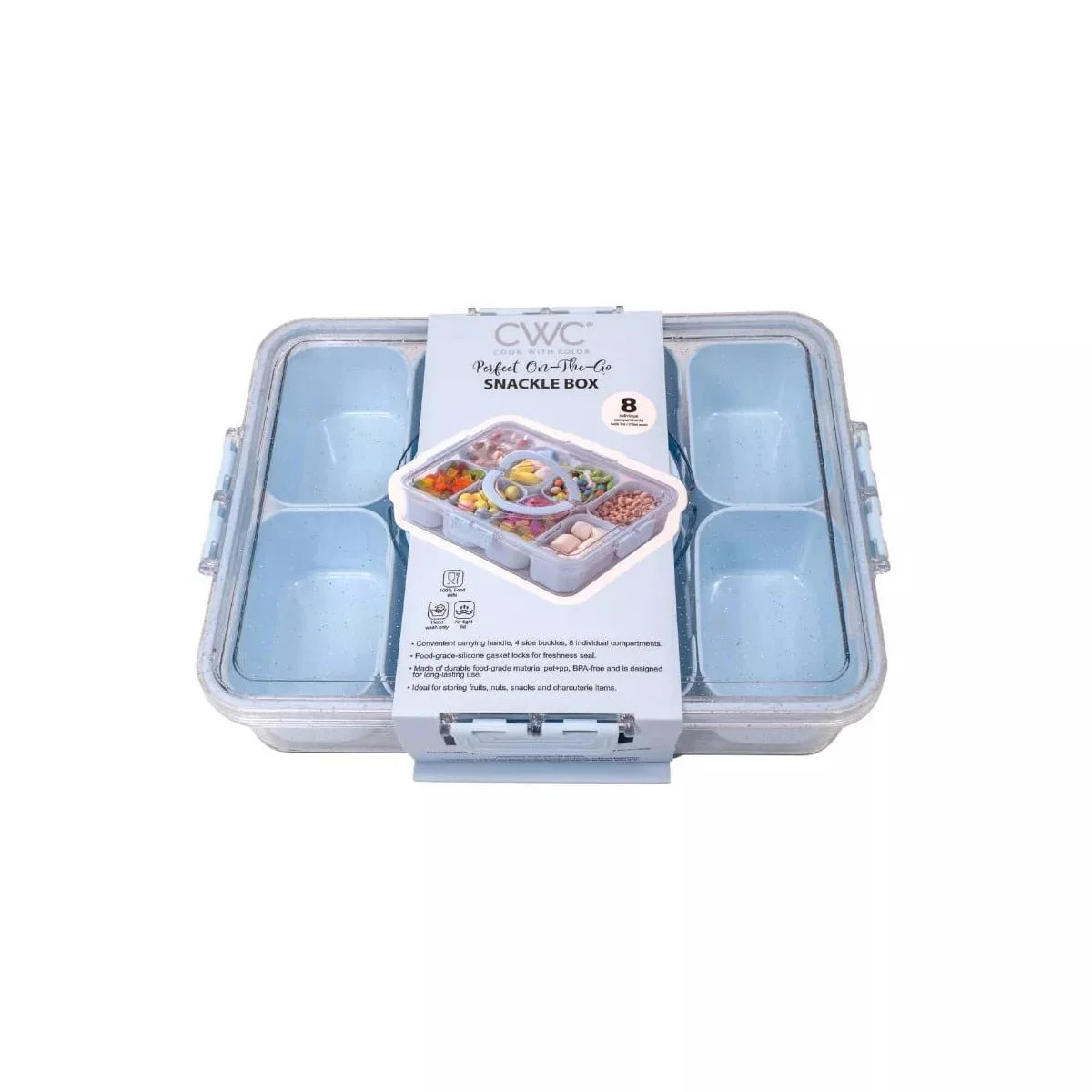 Cook With Color Sparkle Snack Box Food Storage Container - Blue | Walmart (US)