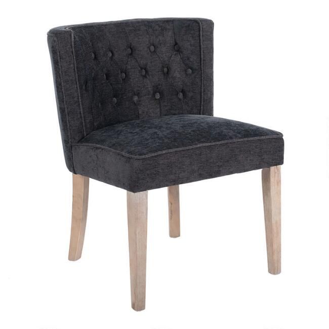 Vida Black Tufted Upholstered Dining Chair | World Market