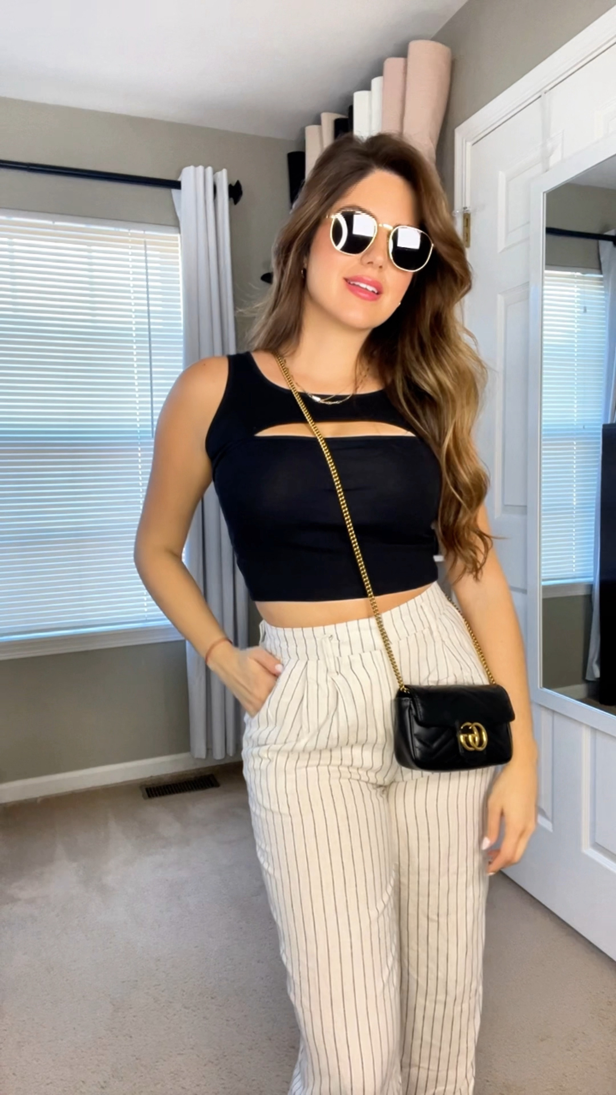 Vacation/Spring break daytime look with this chic combo: a trendy cutout crop paired with comfortable linen straight pants. Effortlessly stylish, all day long. 💁‍♀️✨ #DaytimeChic

Wearing size small top
Size 0 pants 

#LTKVideo #LTKSpringSale #LTKstyletip