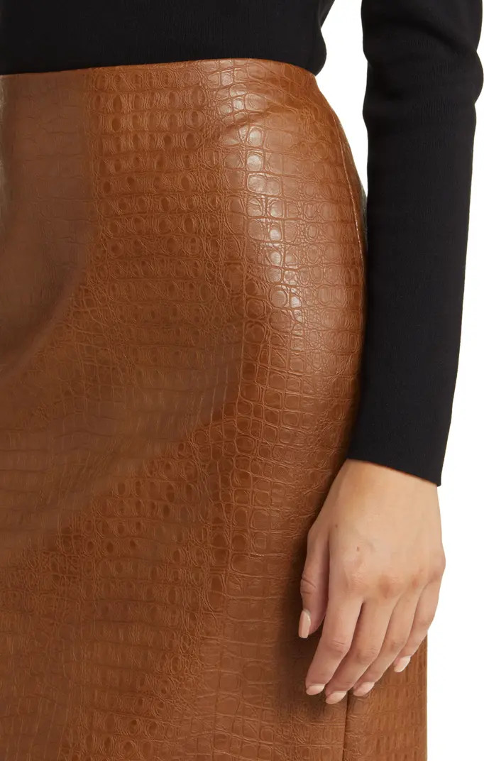 Croc Embossed Faux Leather Skirt | Nordstrom