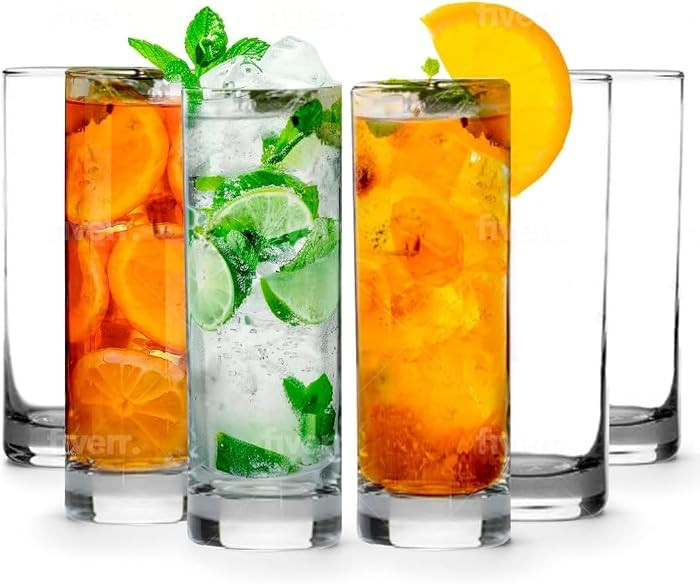 LEMONSODA Premium Highball Glass Set, Tom Collins Glasses 12oz Set of 6 | Amazon (US)