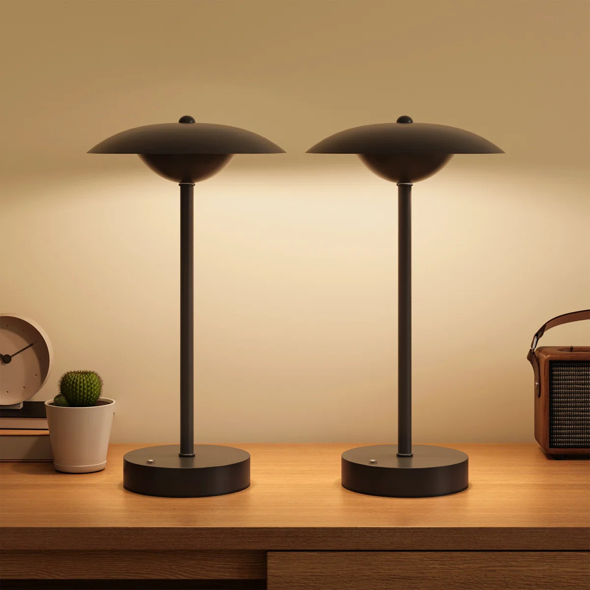 Cordless Table Lamp, LED Bedside Lamp for Living Room, Dimmable (Set of 2\uff09 | Wayfair North America