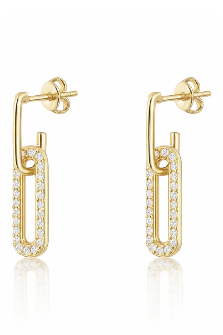 Paper Clip Pavé Linear Drop Earrings (Women) | Nordstrom | Nordstrom
