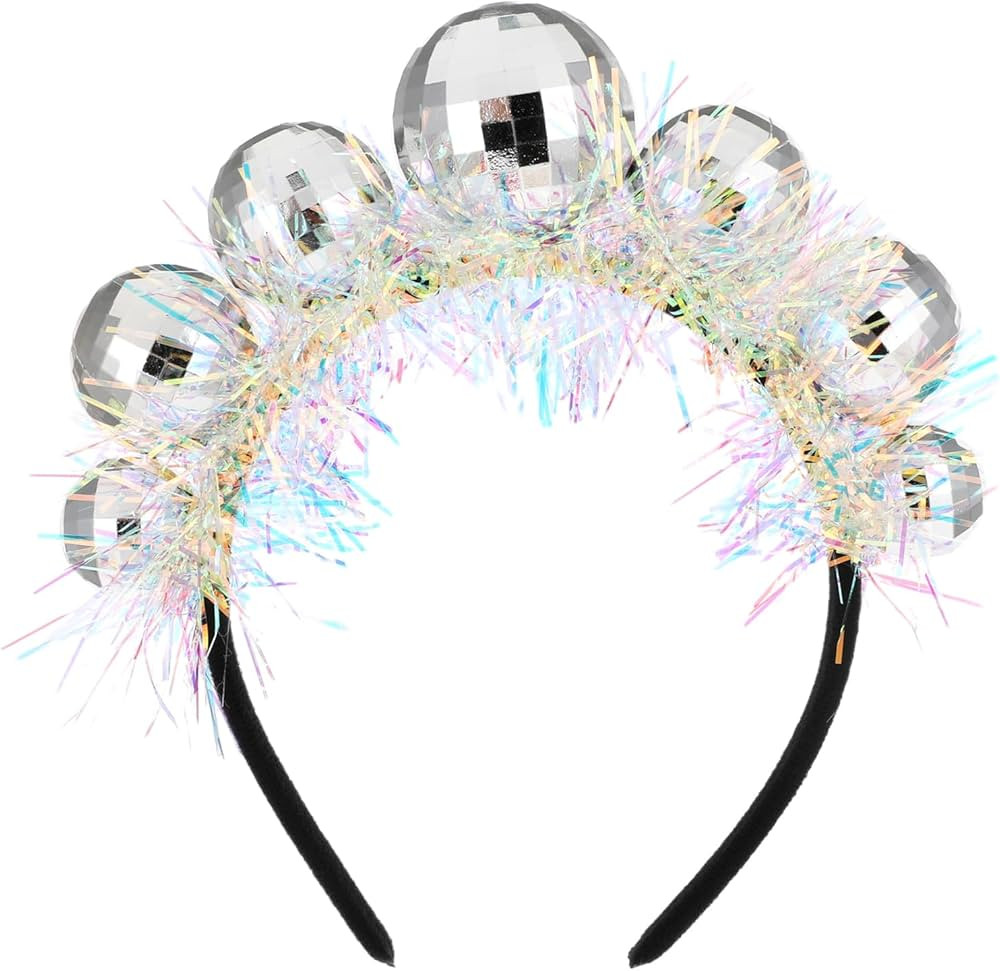Vintage Disco Ball Headband, 70s Disco Costume Accessory - 20mm/0.8inch Disco Birthday Party Deco... | Amazon (US)