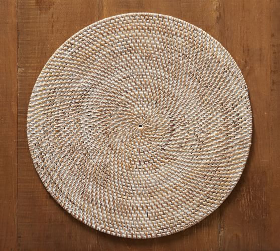 Tava Handwoven Rattan Round Placemats | Pottery Barn (US)