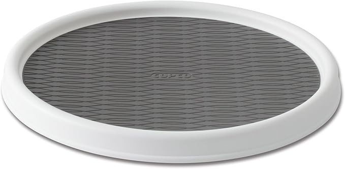 Copco Non-Skid Pantry Cabinet Lazy Susan Turntable, 12-Inch, White/Gray | Amazon (US)
