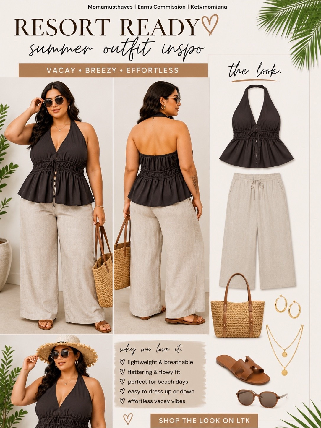 vacation outfits beach 🏝️ | This outfit is giving rich resort energy without sacrificing comfort 🤎 Lightweight, breezy, flattering through the tummy, and PERFECT for vacations, cruises, dinner by the water, or those “I still wanna look cute in this heat” moments. Plus size girlies… this is the effortless summer vibe we want all season ✨ Shop through my bio under “Shop My Posts”

#LTKSeasonal #LTKootd #LTKPlusSize