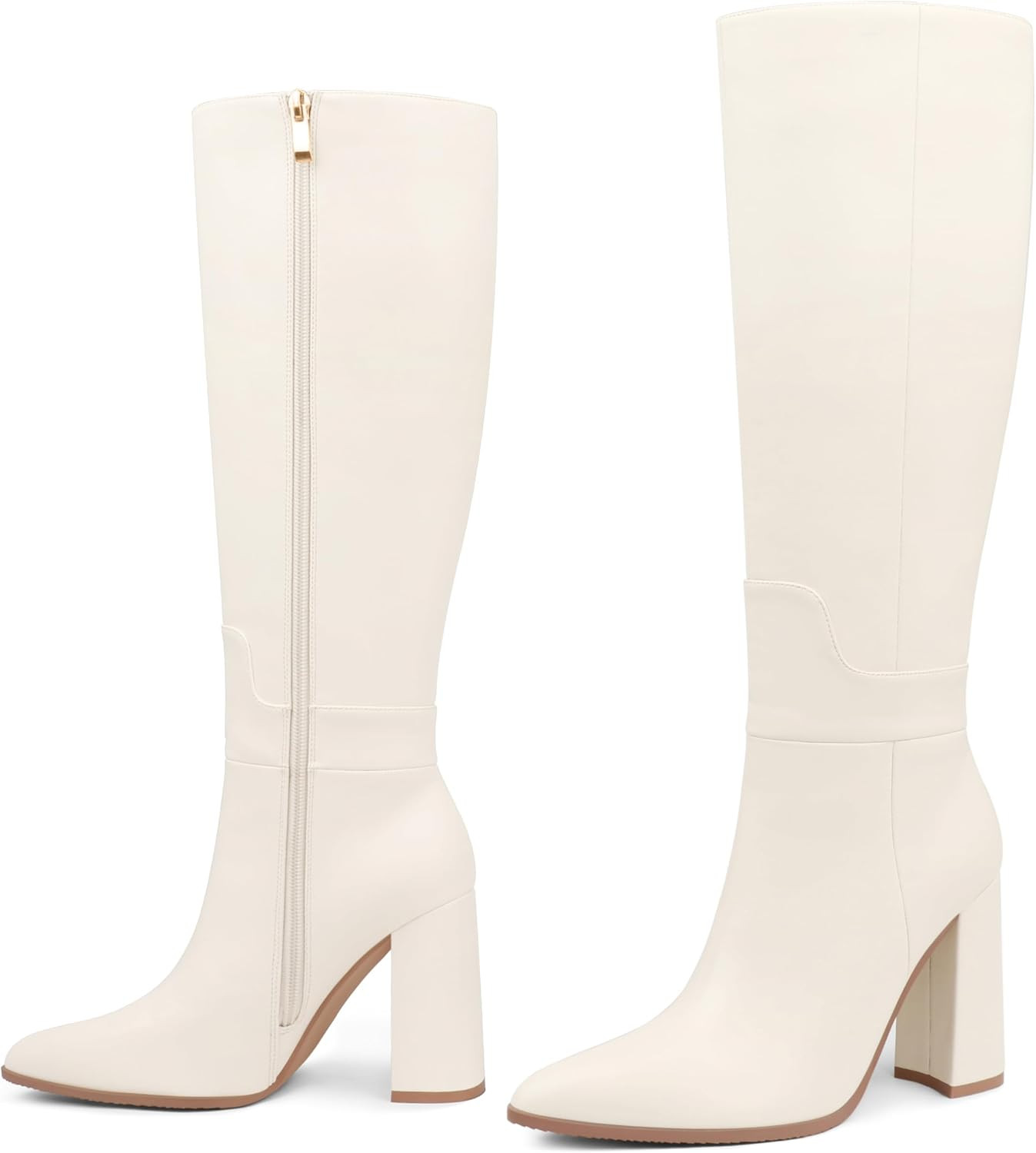 Dance&Style Women's Tall Boots Pointed Toe Boots for Women Knee High Heeled Long Boots | Amazon (US)