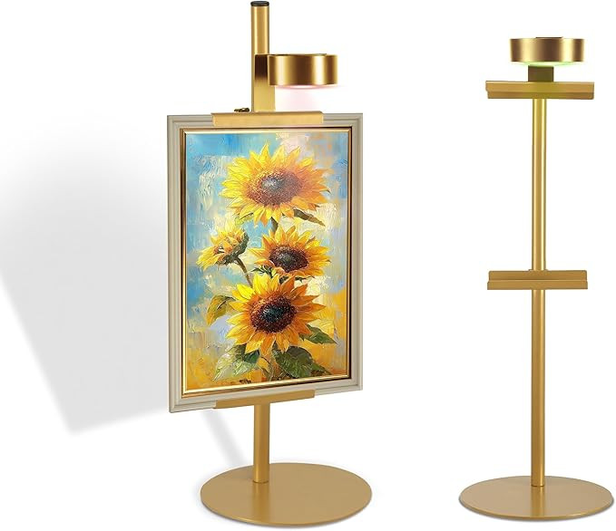 Adjustable Desktop Photo Frame Stand with Magnetic Wall Painting Light, Holds Picture Frames up t... | Amazon (US)