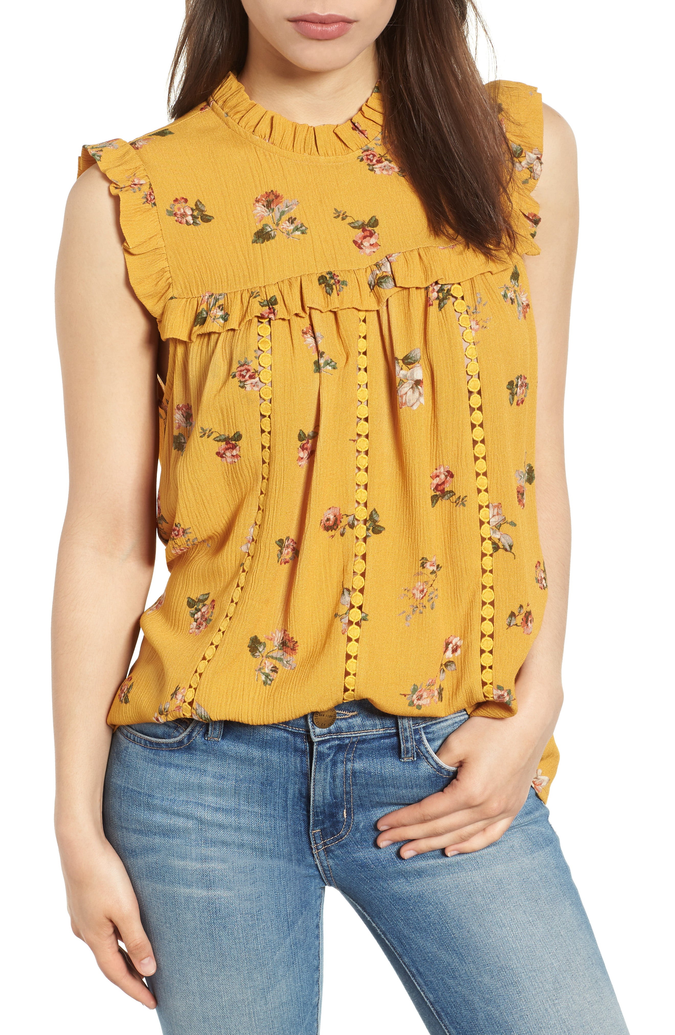 Everleigh Ruffled Floral Top (Regular & Petite) | Nordstrom