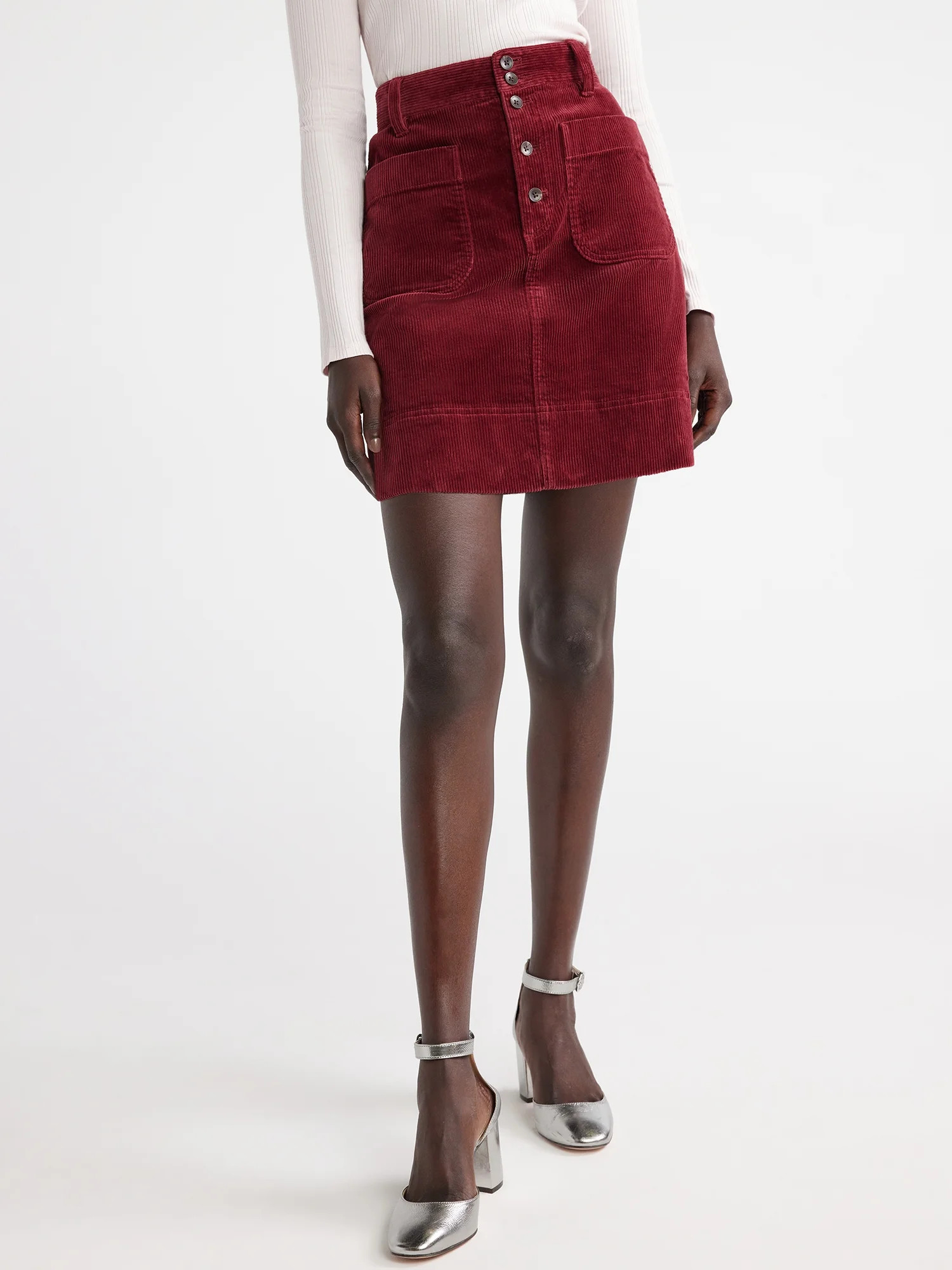 Free Assembly Women's Corduroy Patch Pocket Mini Skirt, Sizes 0-20 - Walmart.com | Walmart (US)