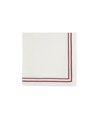 Sophie Two Cord Linen Napkin, Burgundy | Rebecca Udall UK