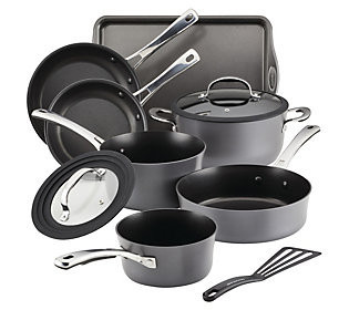 Rachael Ray Cook + Create 10pc Hard Anodized Co okware Set | QVC