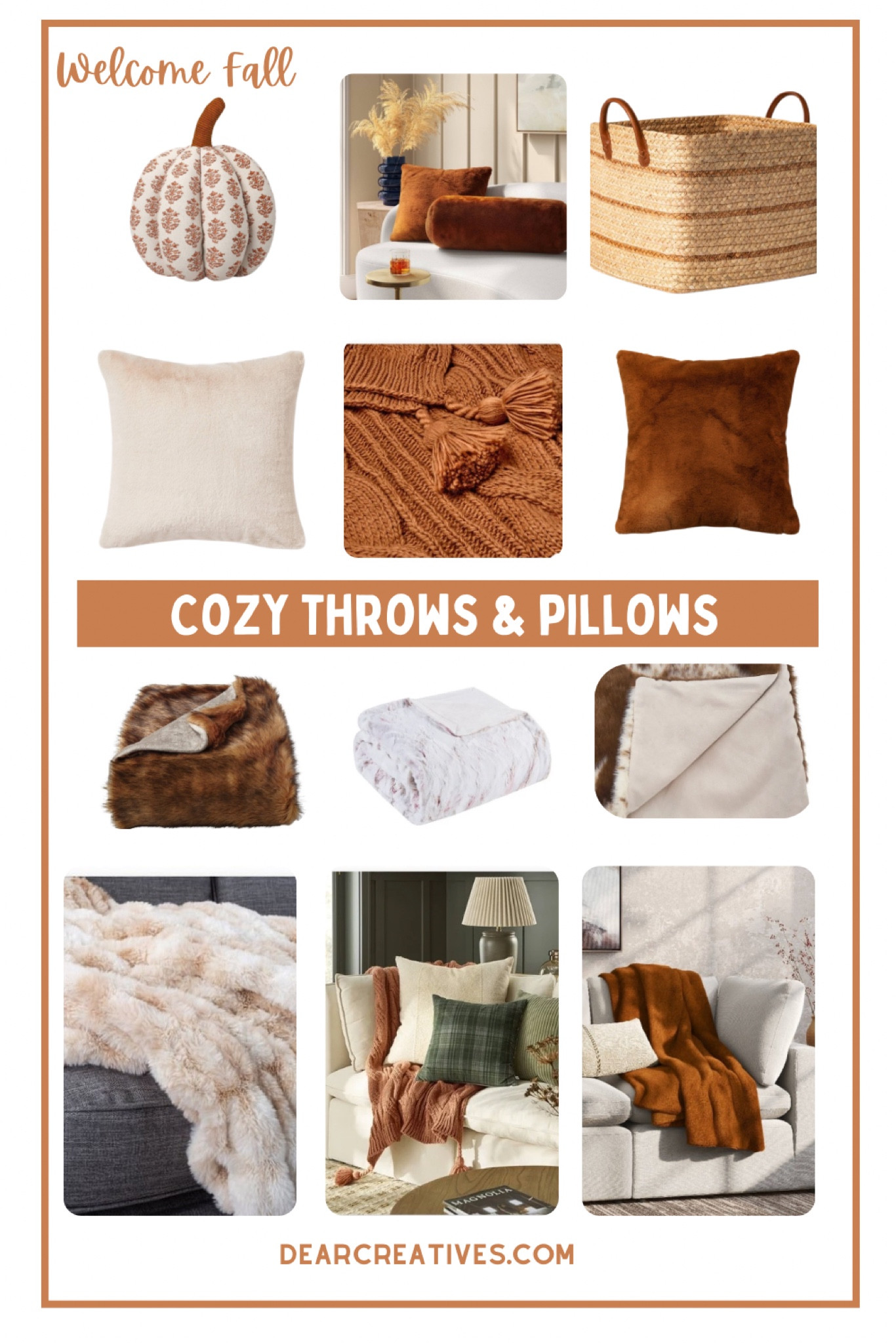 Cozy fall throws & throw pillows faux fur, chunky knits, soft & cozy. Throw blanket basket. Pretty fall #throws #throwblankets #throwpillows perfect for chilly nights & curling up… Do you love fall to? 

#LTKHome