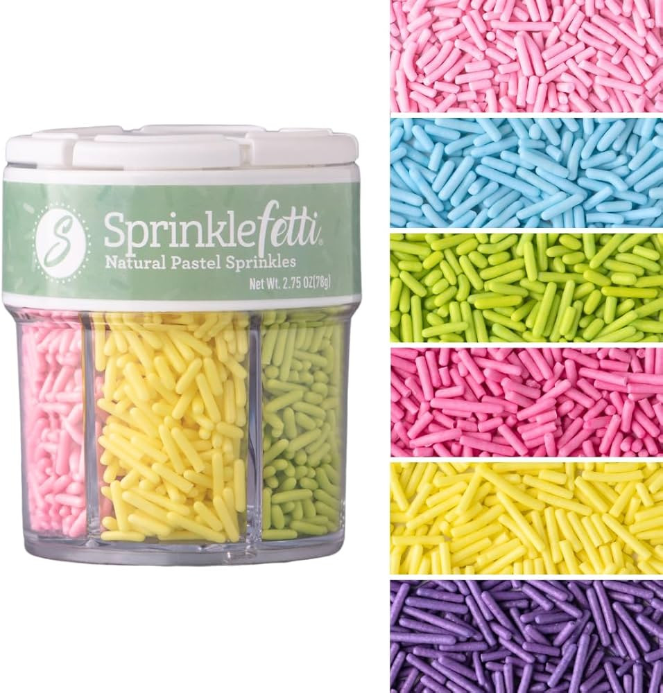 Sweets Indeed Pastel Sprinkles Dye Free 6 cell Edible Mix Jimmies Perfect for Cake Decorations Ba... | Amazon (US)