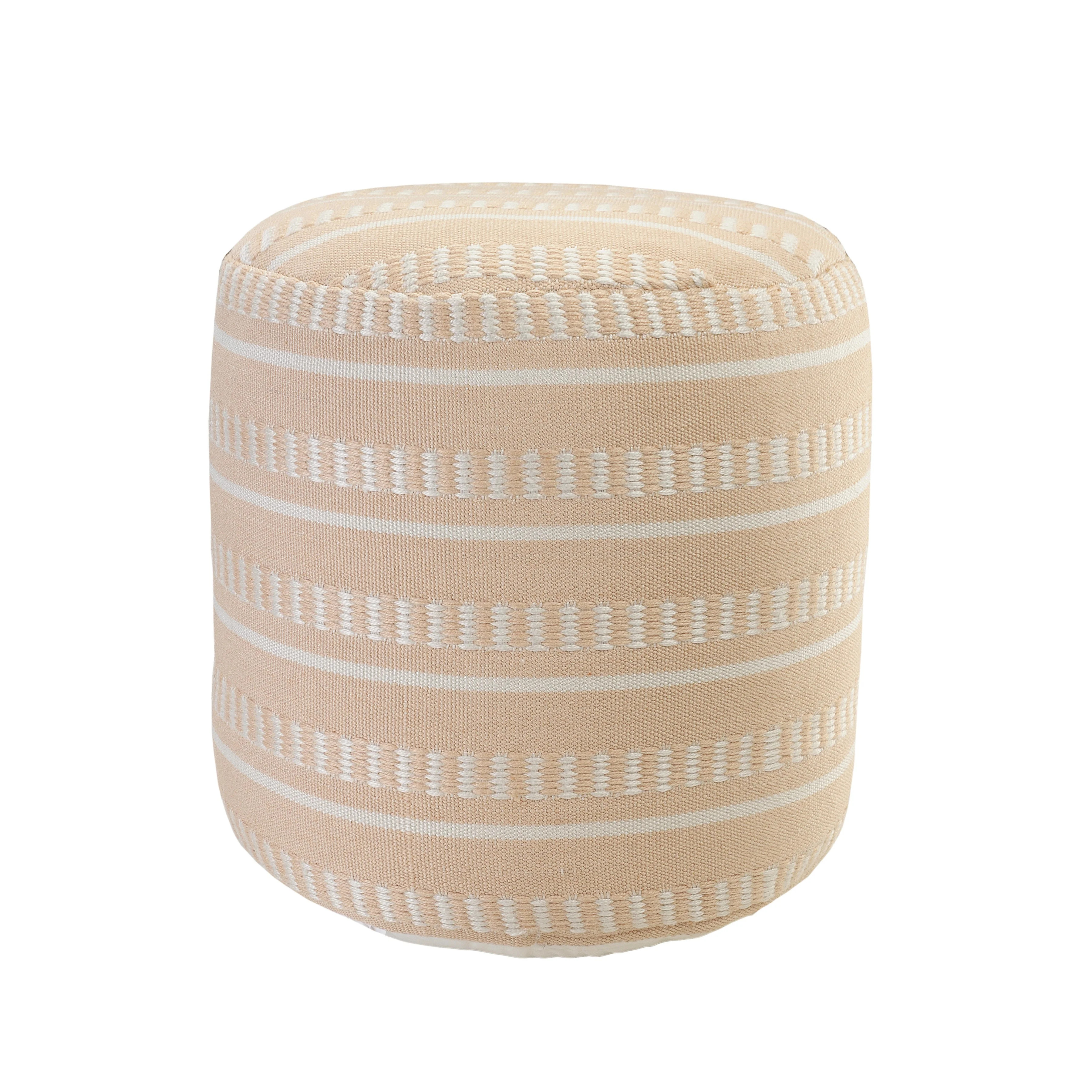 LR Home Dash Stripe Peach 20 in. Geometric Indoor Outdoor Pouf | Walmart (US)