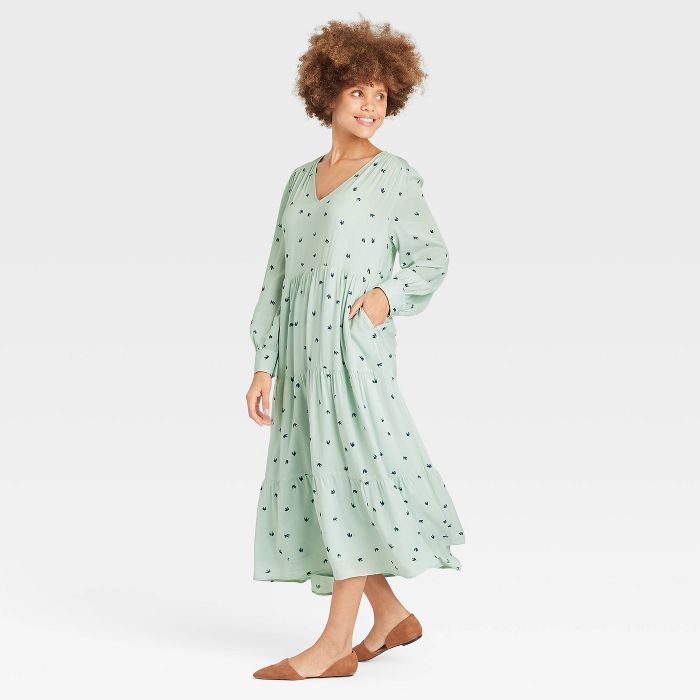 Women's Long Sleeve Tiered Dress - A New Day™ | Target