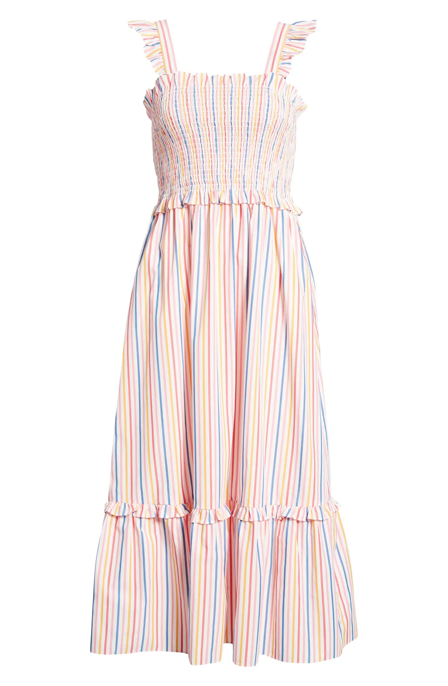 Kimberly Stripe Smocked Midi Dress | Nordstrom