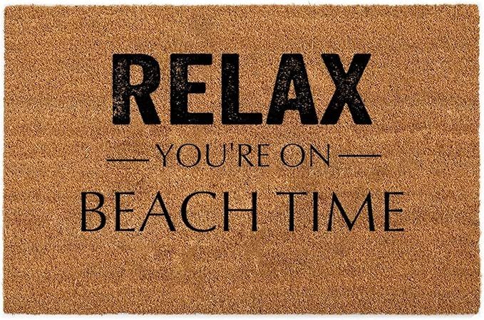Welcome Doormat Relax You're On Beach Time Welcome Front Porch Decor Doormat for The Entrance Way... | Amazon (US)