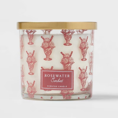 14oz Lidded Glass Candle Rosewater Sorbet - Threshold™ | Target