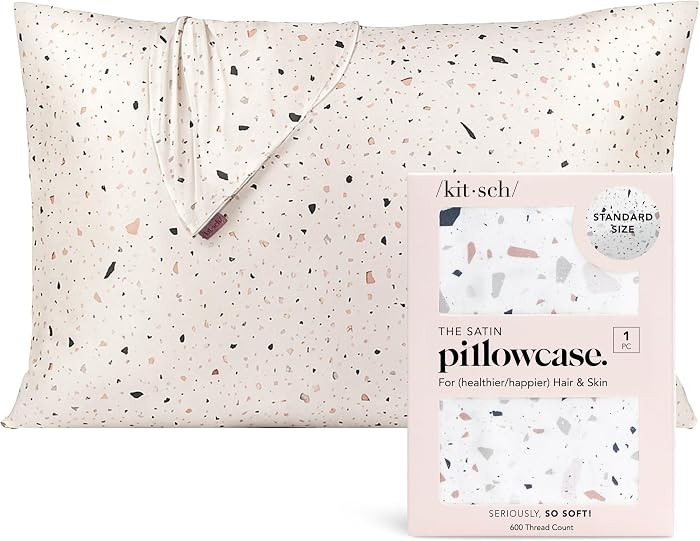 Kitsch Satin Pillowcase with Zipper for Hair & Skin - Softer Than Silk Pillow Cases, Smooth Cooli... | Amazon (US)