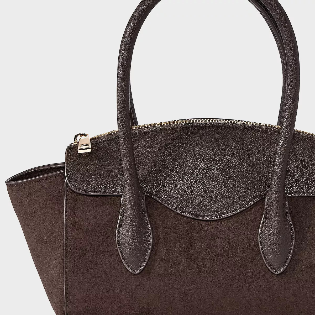 Faux Suede Small Winged Satchel - A New Day\u2122 Brown | Target