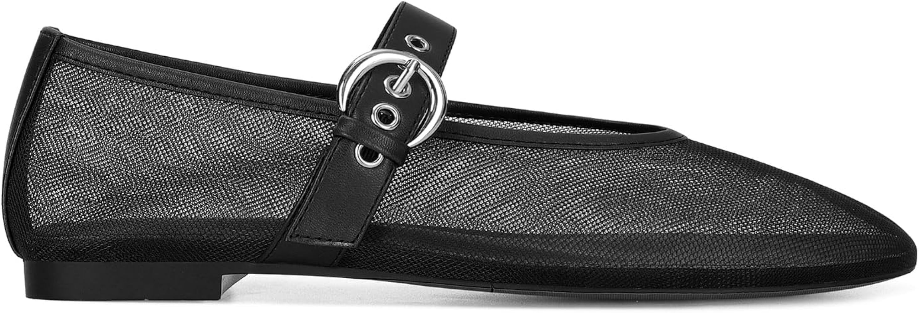 Dsevht Mary Jane Ballet Flats for Women Slip On Round Toe Bling Ballerina Shoes Buckle Strap Casu... | Amazon (US)