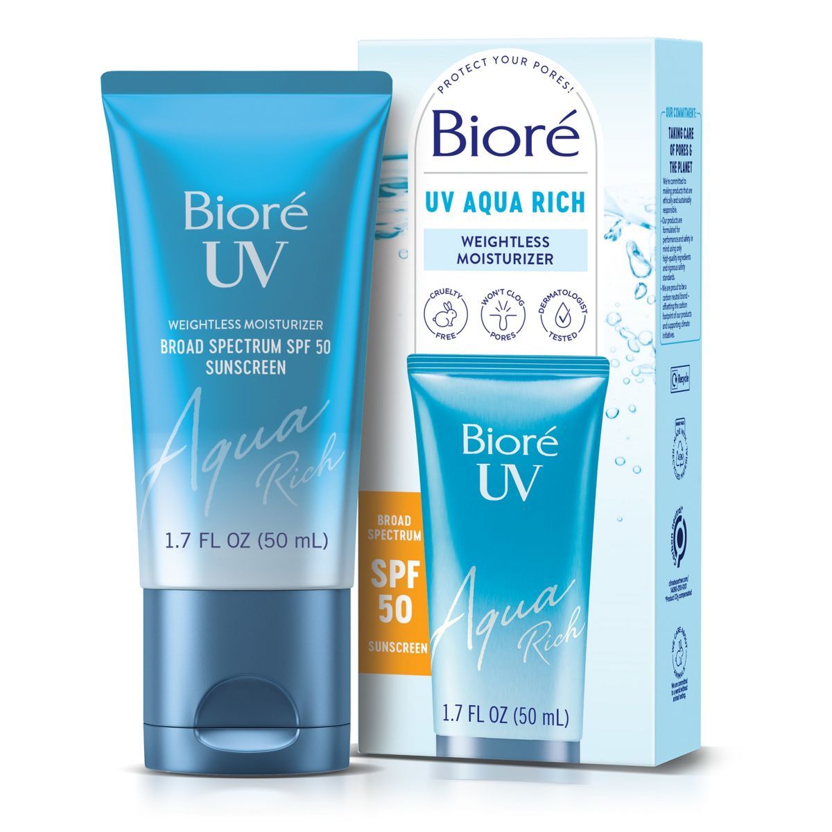 Biore UV Aqua Rich Dermatologist Tested, Oxybenzone & Octinoxate Free Moisturizing Face Sunscreen... | Target