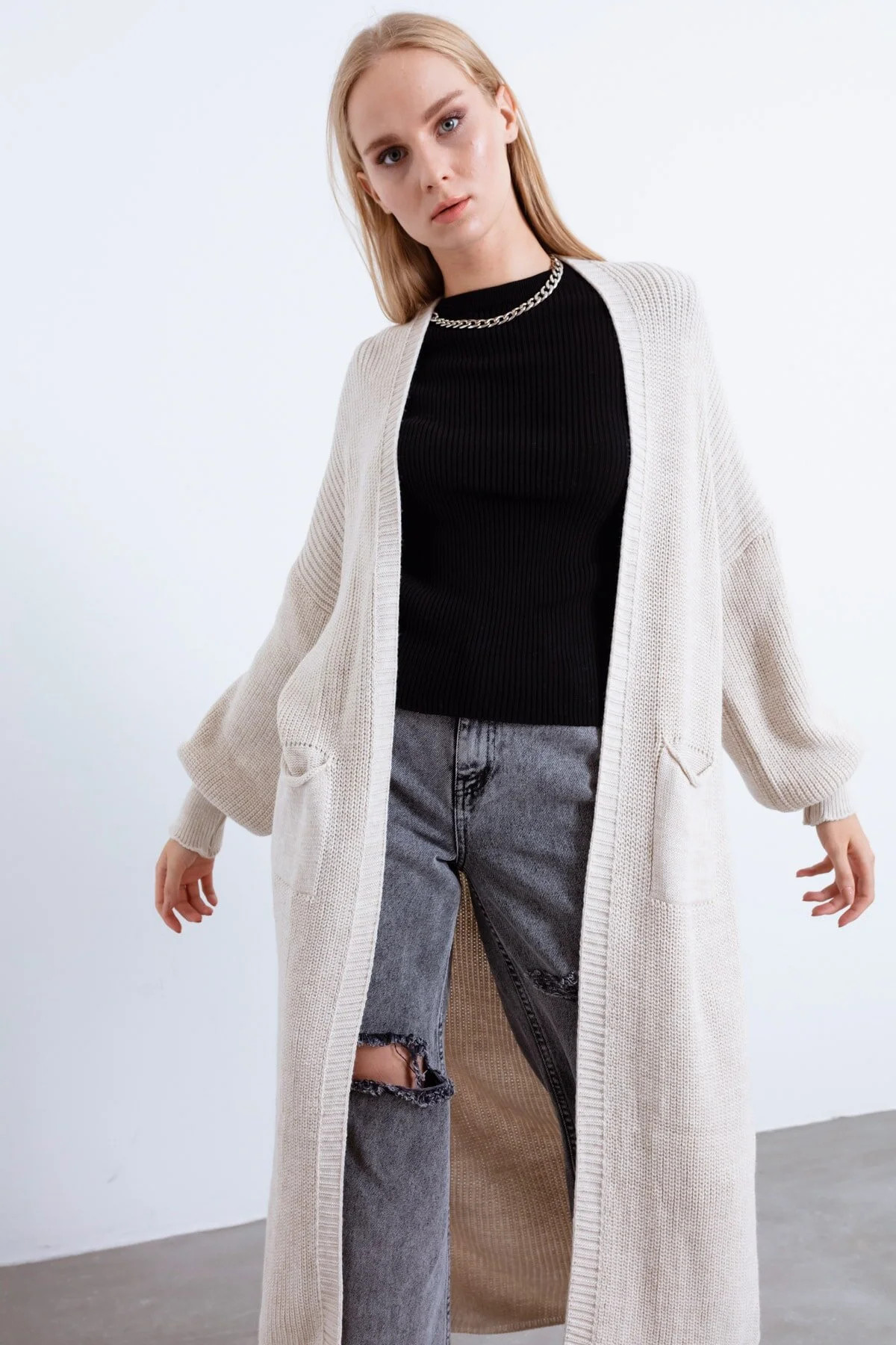 Strickjacke - Beige - Regular Fit | Trendyol DE