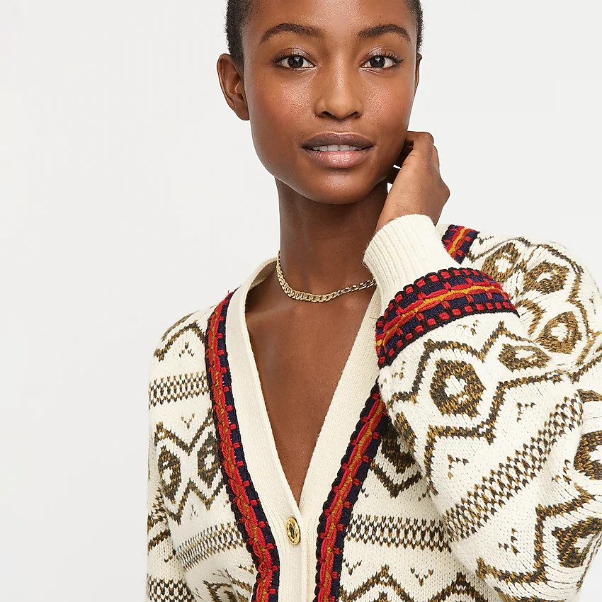 Diamond Fair Isle cardigan sweater | J. Crew US