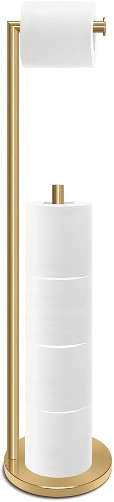 RRM Toilet Paper Holder Stand, Bathroom Free Standing Toilet Paper Holder with Reserve Storage 3-... | Amazon (US)