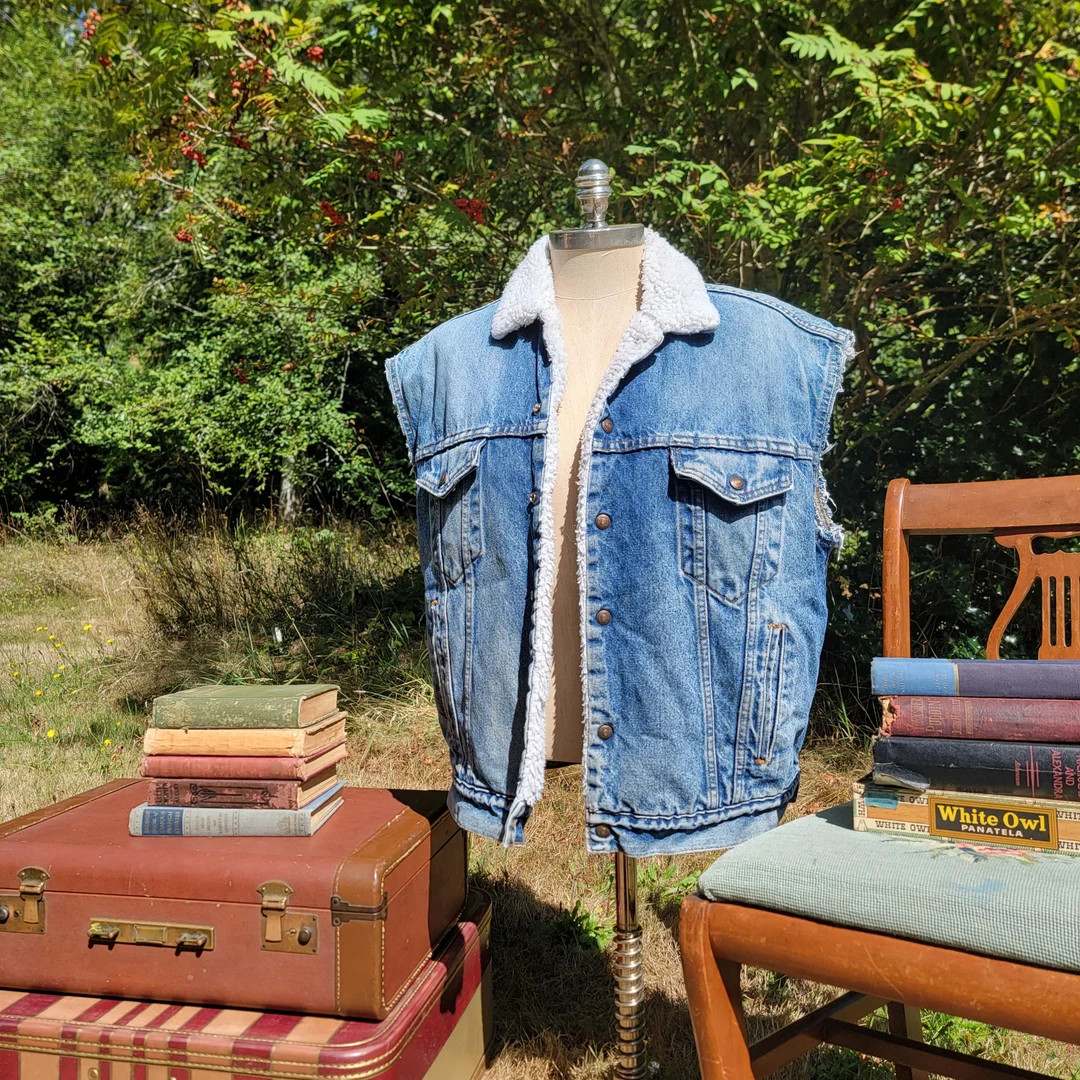 Vintage Levi Strauss & Co Denim Vest With Lining Vintage 80s - Etsy | Etsy (US)