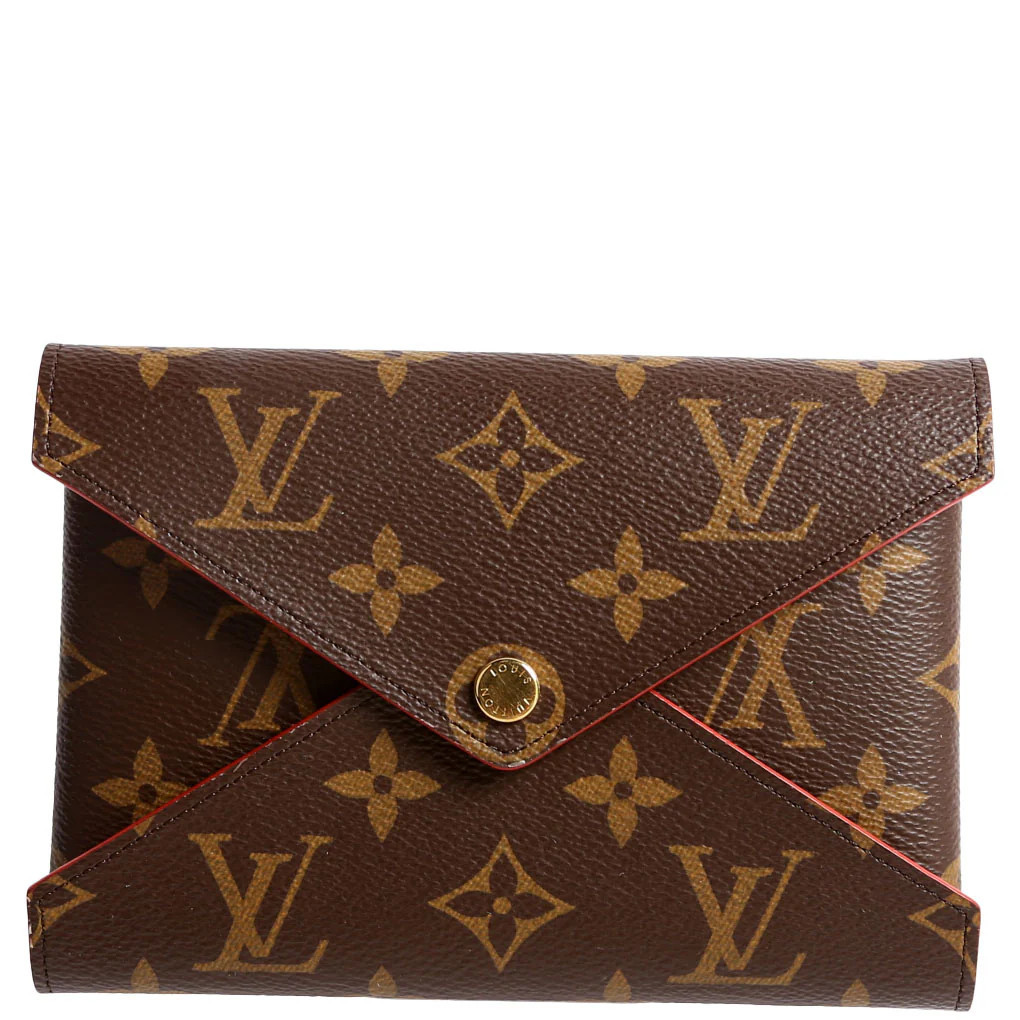 Kirigami Pouch Medium Monogram Red | Keeks Designer Handbags