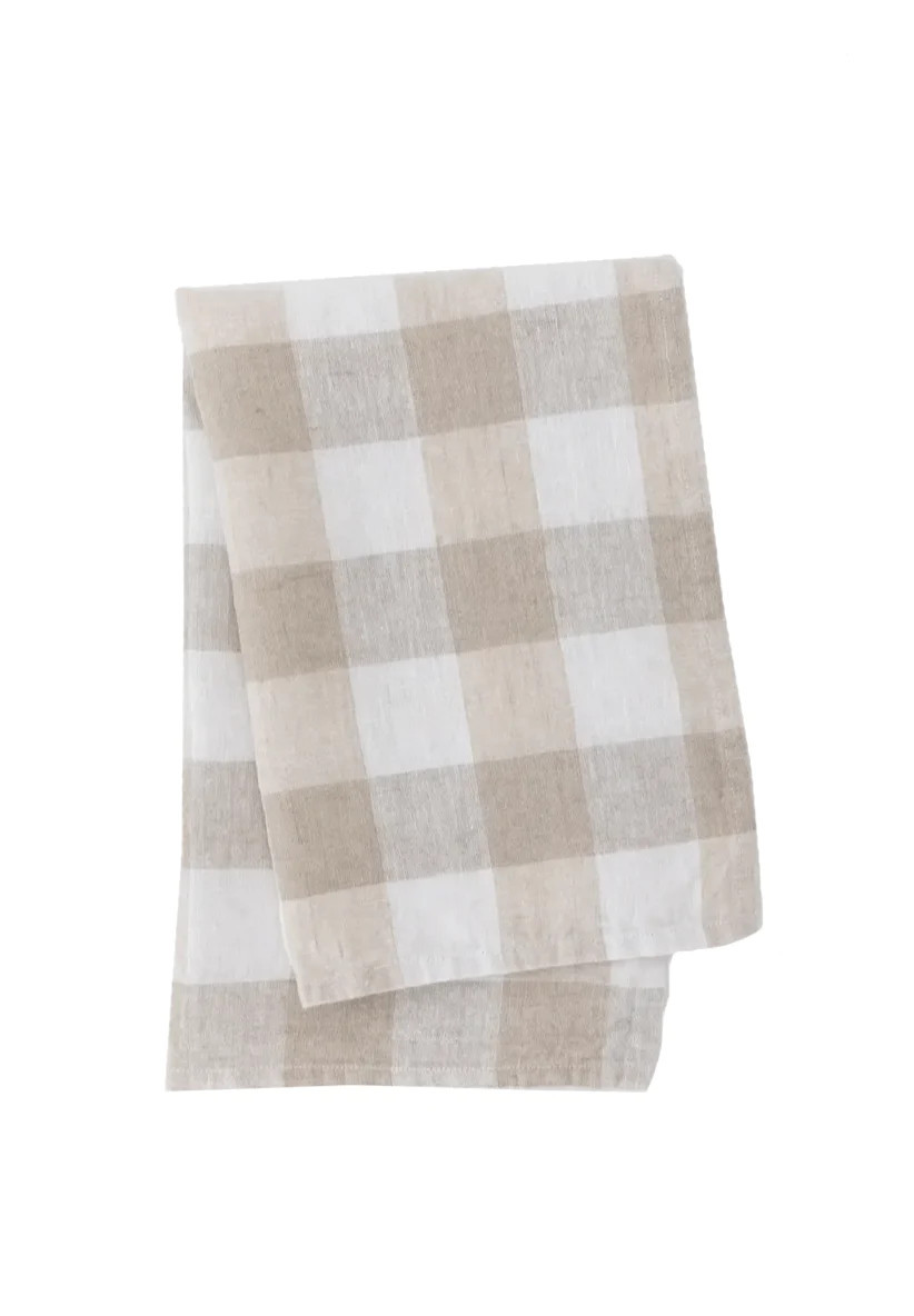 Au Lait Gingham Tea Towel | Foundation Goods