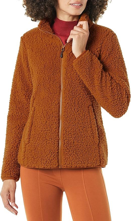 Amazon.com: Amazon Essentials Women's Polar Fleece Lined Sherpa Full-Zip Jacket, Tan, Small : Clo... | Amazon (US)