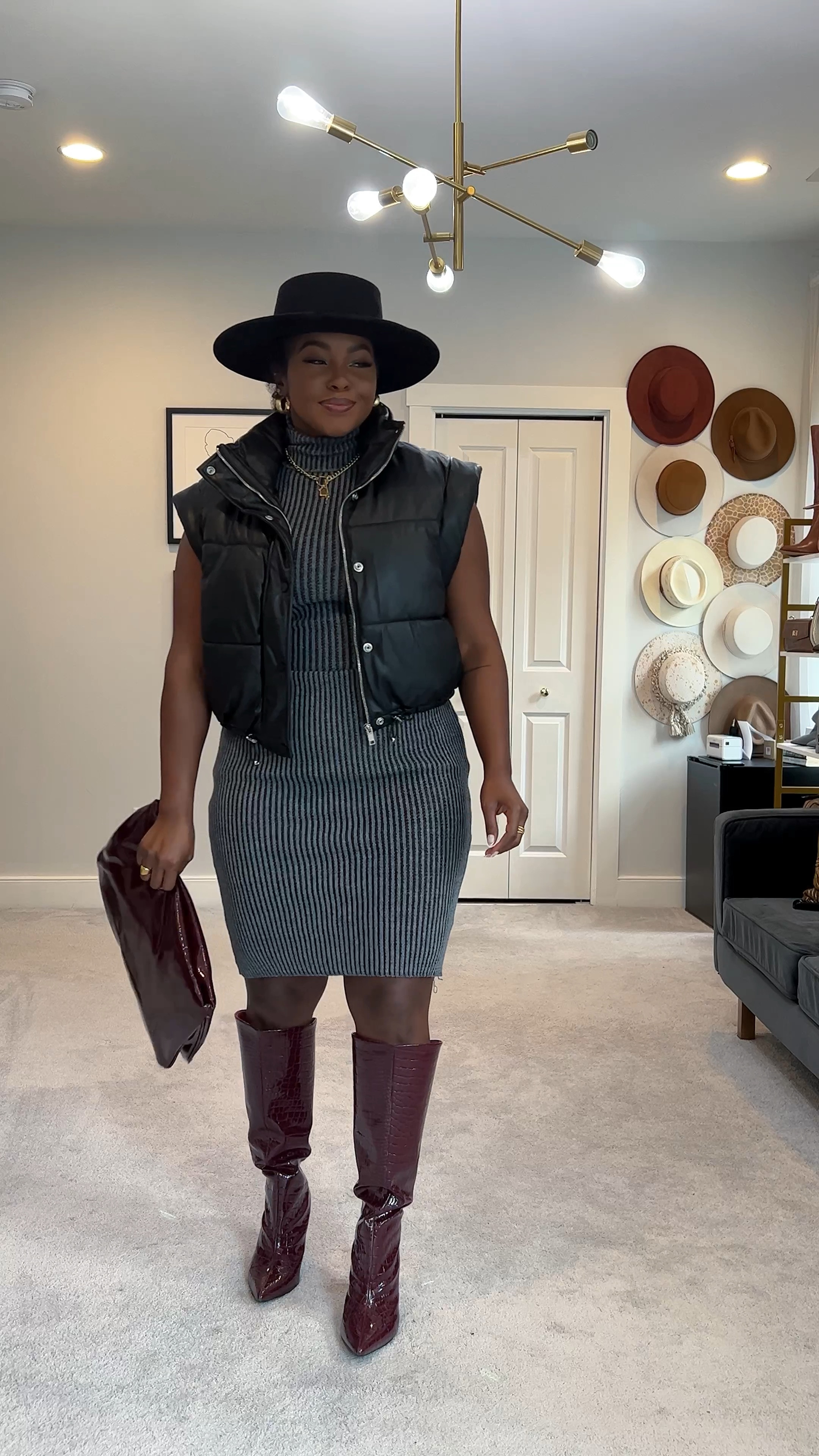 Style tip! Once you lift up the dress, use safety pins to secure and prevent from coming down 
Fedora: ShopLivinFearless
Bag: old from mango, linking a similar from Walmart 

#LTKstyletip #LTKfindsunder100 #LTKmidsize