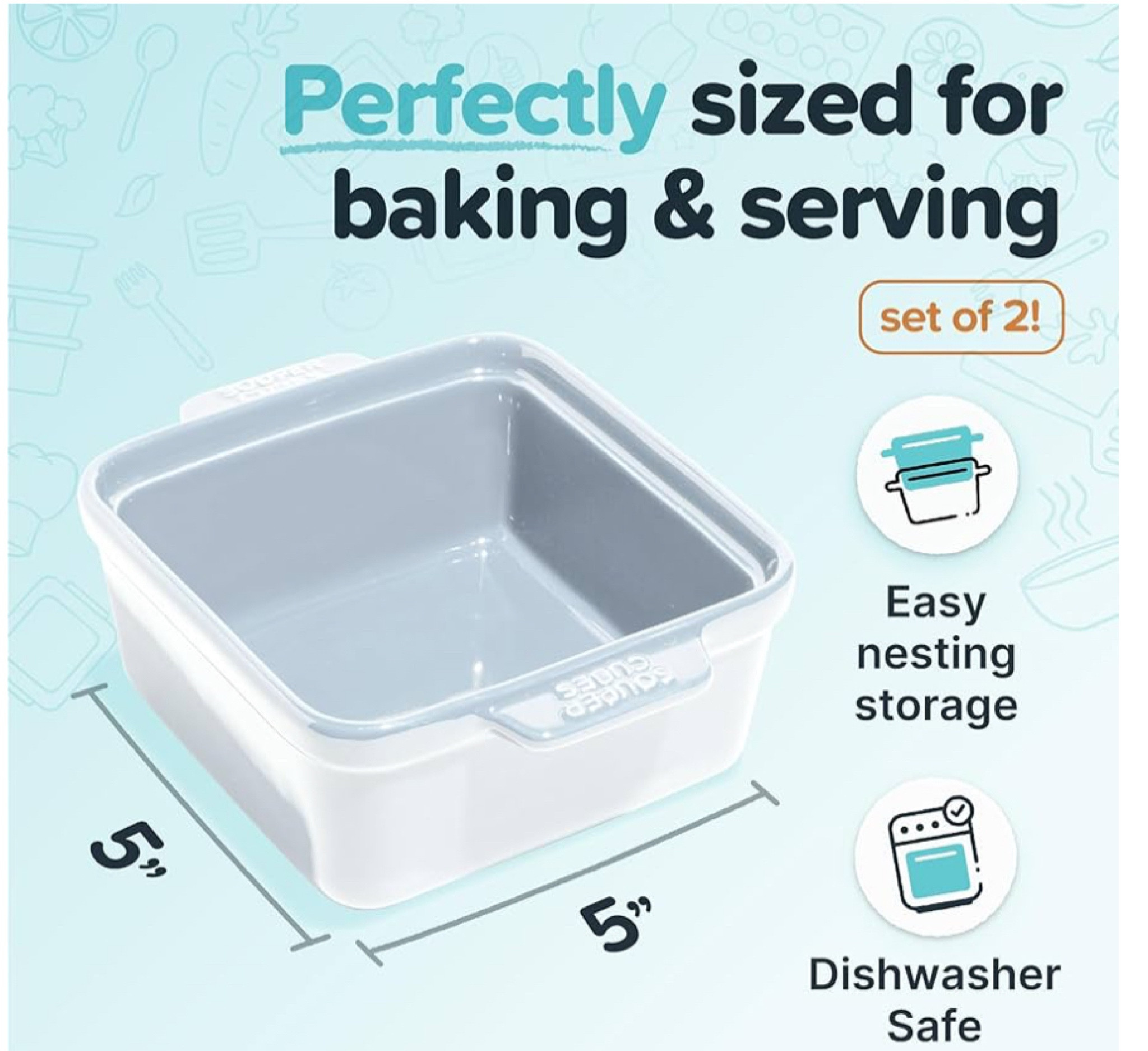 Souper Cubes Stoneware - 5" x 5" Baking Dishes #home #baking

#LTKfoodie