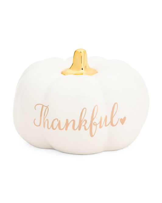 Ceramic Thankful Pumpkin | TJ Maxx