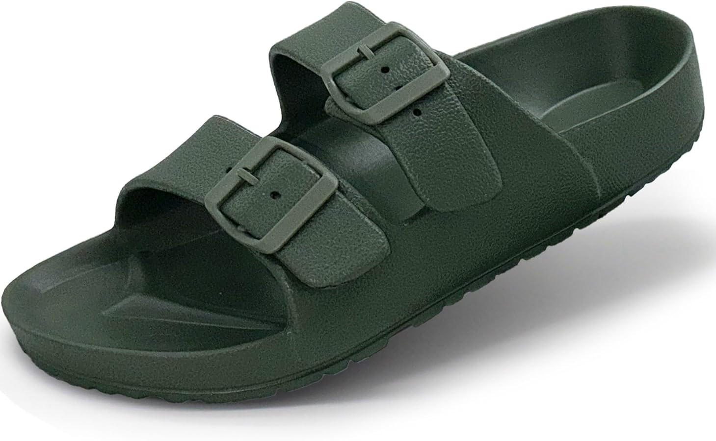 BEMGNAR Men\u2019s Lightweight Comfort Slides Double Buckle Slip-on Adjustable EVA Orthopedic Fla... | Amazon (US)