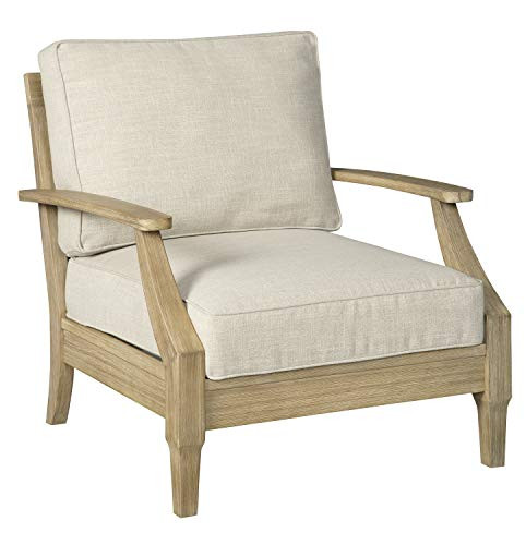 Signature Design by Ashley Clare View Outdoor Eucalyptus Patio Lounge Chair, Natural Beige | Amazon (US)